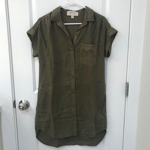 Green Shirt Dress - XS